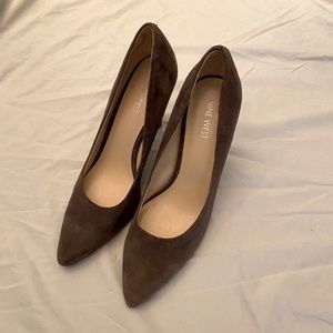 Dark Grey Nine West Suede Heels - 8.5